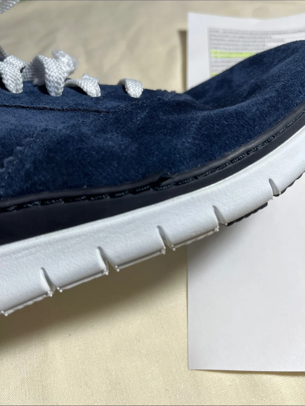 Vionic 355 Taylor Orthopedic Navy Suede Sneakers with White Laces